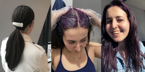 оттенък преглед на косата преди и след